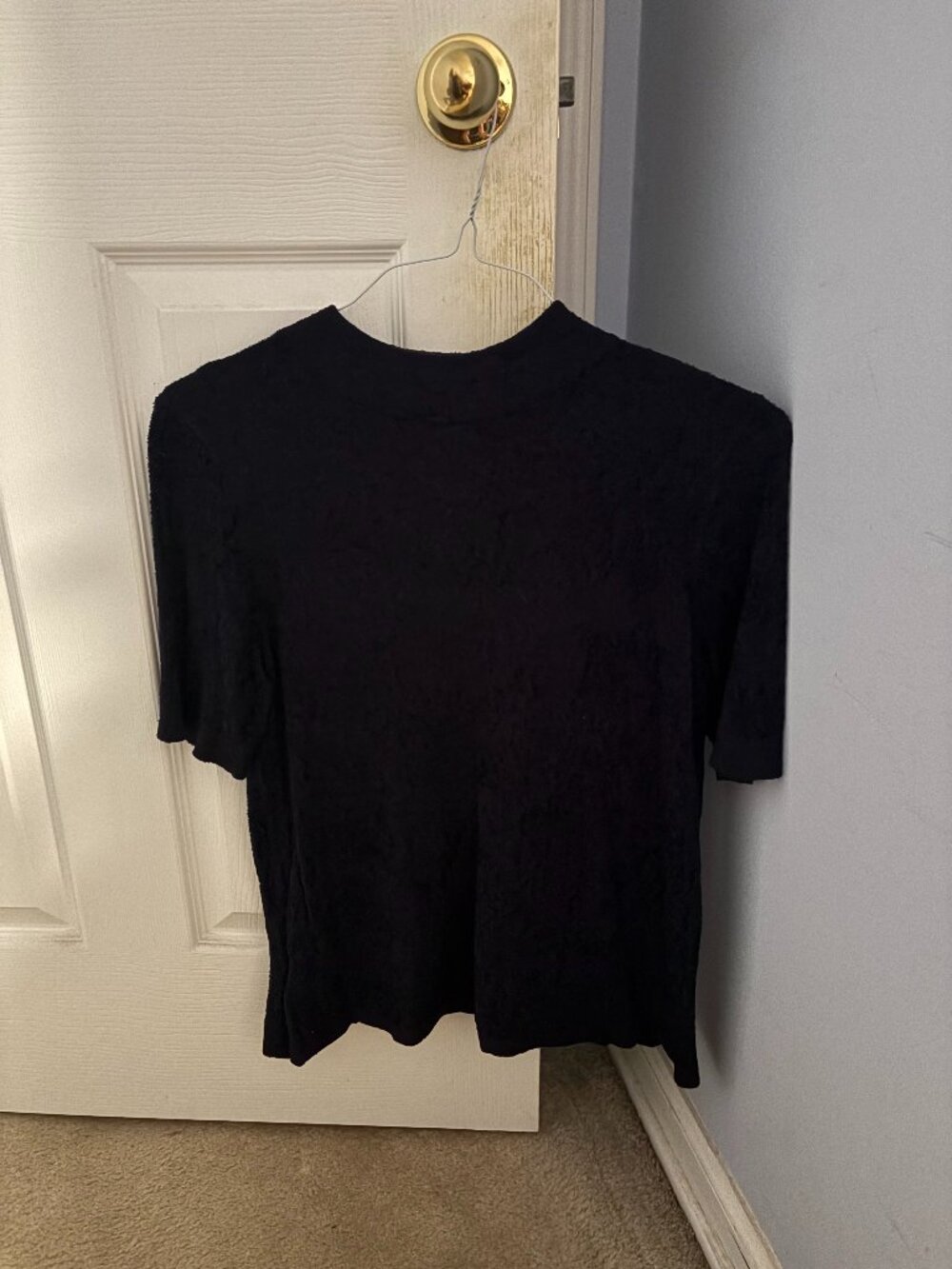 LOFT Medium Womens Navy Textured Blouse